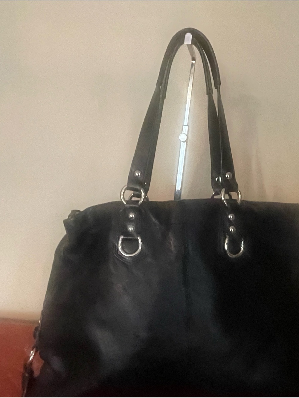 Coach Ashley Black Leather Convertible Satchel - Picture 6 of 12